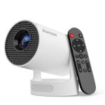 Beste projector voor thuis Alwtniet Mini-projector, mini-beamer, 4K ondersteund, wifi 6 en Bluetooth 5.4, 5 W luidspreker, automatische trapeziumcorrectie, 180° draaibaar, draagbare projector voor thuis en buiten, Android