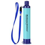 Beste waterfilter noodpakket Membrane Solutions Outdoor Camping Waterfilter, Drinkwaterfilter voor 5000 liter gefilterd water, Filtratienauwkeurigheid tot 0,1 micron, Verwijdert 99,9999% van E. coli, BPA-vrij, 1 verpakking