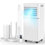 Beste koeler voor in huis Electactic Mobiele airconditioner, 10.000 BTU, stil voor slaapkamer, kantoor en kleine kamers, 3-in-1 koeling, luchtontvochtiger en ventilator, automatische verdamping, 2 snelheden